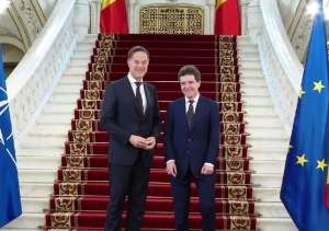 Mark Rutte şi Nicuşor Dan, la NATO Industry Forum 2025